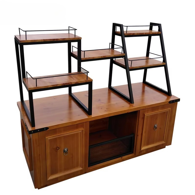 Power Tools Display Rack - رف عرض خشبي حديث للبسكويت والخبز