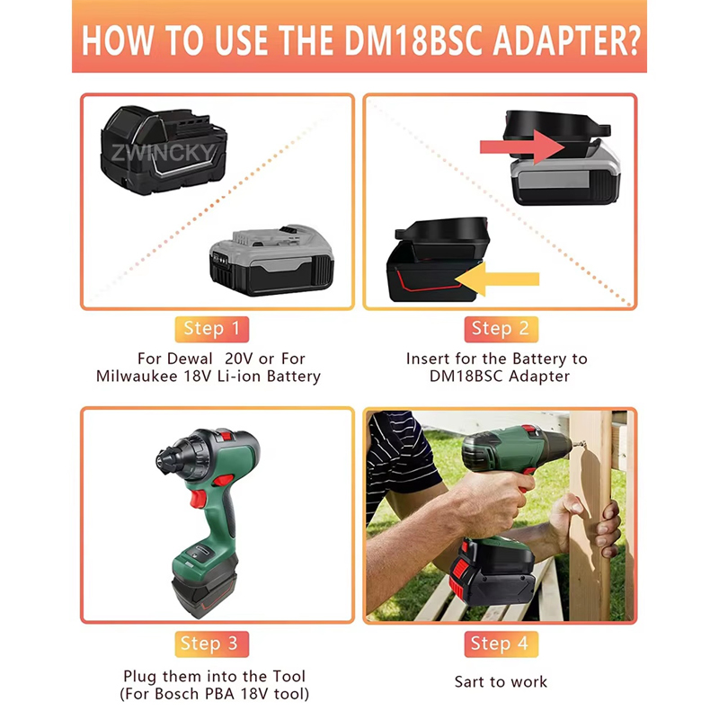 محول بطارية لـ Bosch/Dewal/Mak - مراجعة Power Tools Green Color وسعره