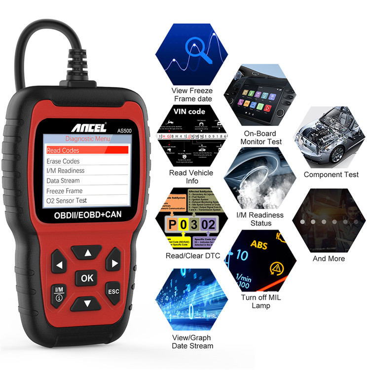 Ancel AS500 Obd2 الماسح الضوئي - مراجعة Power Tools English وسعره