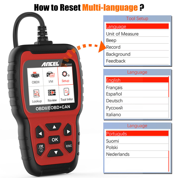 Ancel AS500 Obd2 الماسح الضوئي - مراجعة Power Tools English وسعره