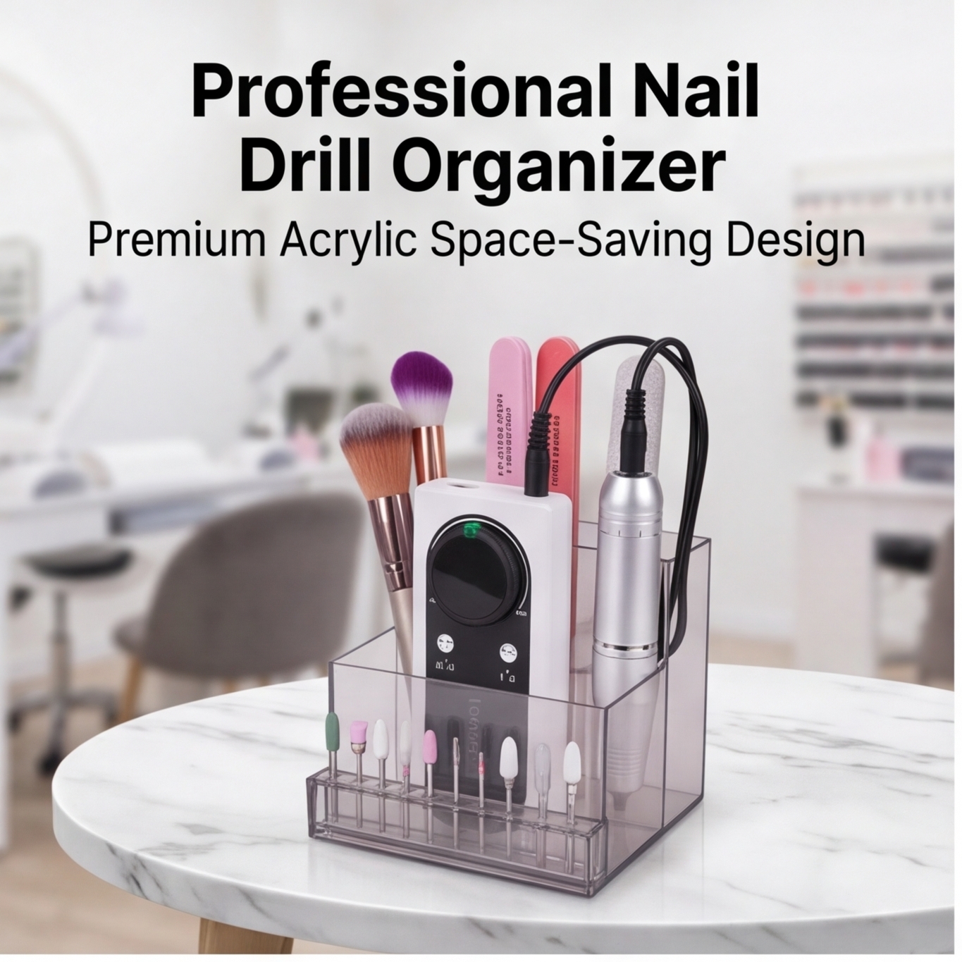 صندوق عرض أظافر أكريليك شفاف - - مراجعة Power Tools Holder وسعره