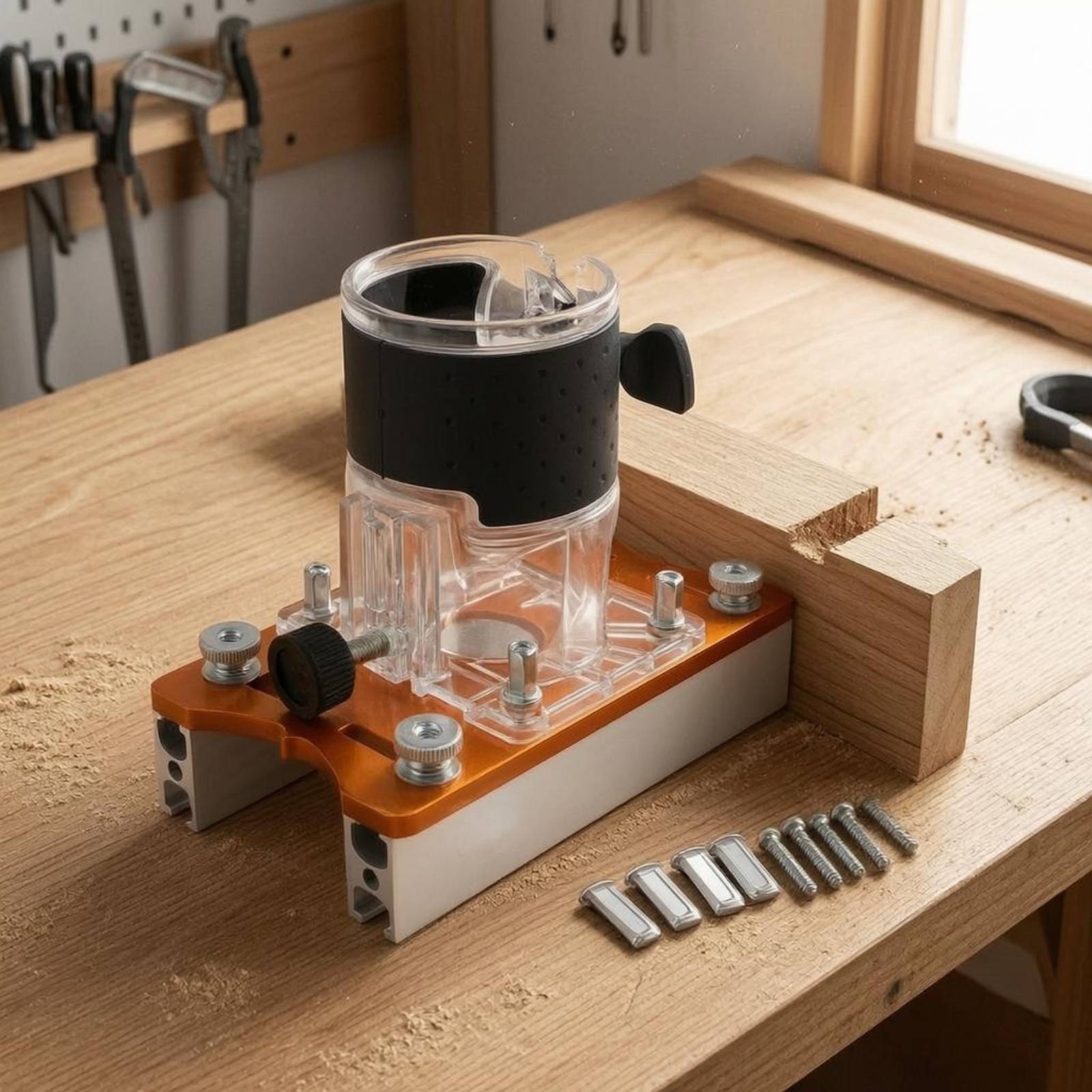 حامل توجيه التفريز بجسم شفاف،  - مراجعة Power Tools Guide وسعره